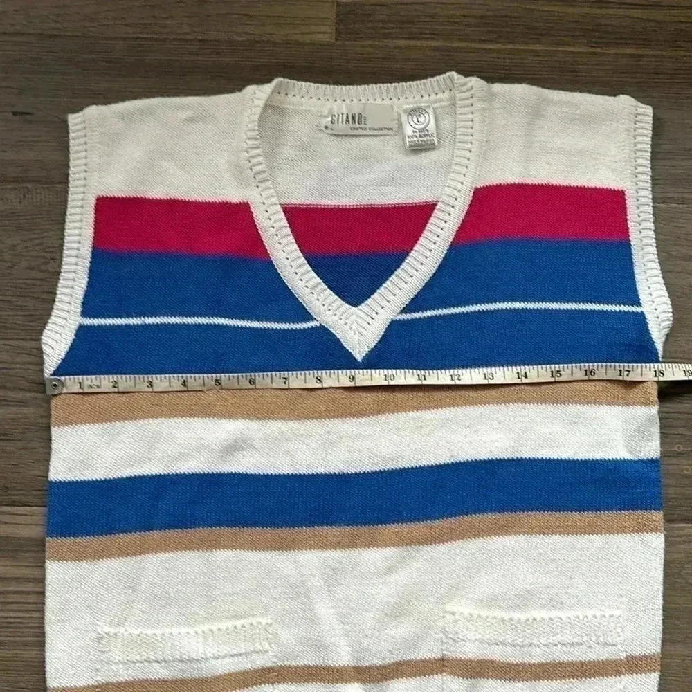 🔥Gitano🔥 | Vintage striped knit sweater vest with pockets - Picture 5 of 7